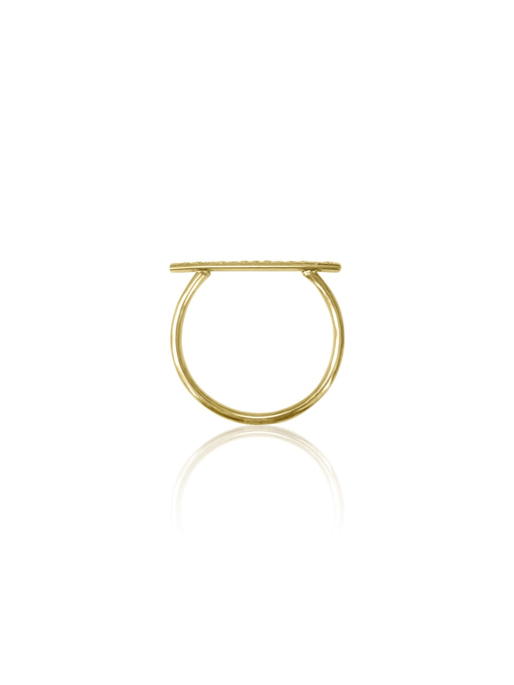 14K Micro pave Diamond Bar Ring