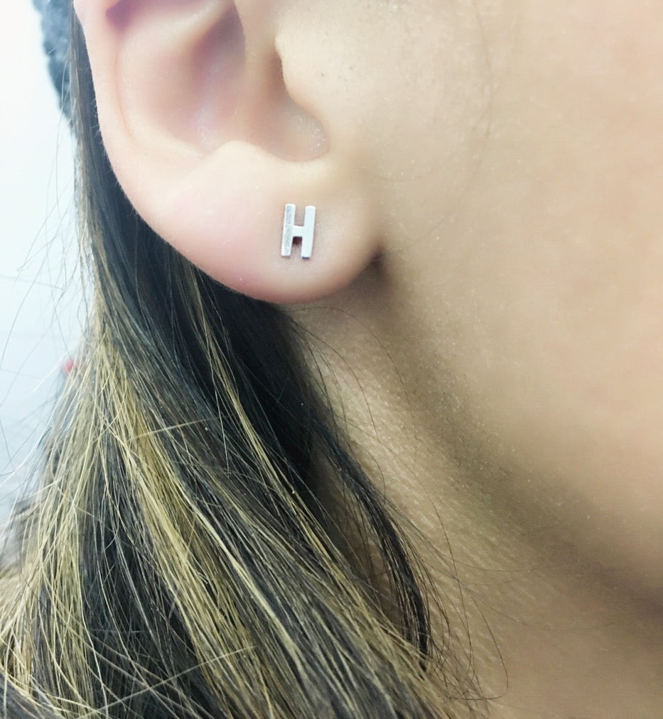 14k Gold Initial Earrings