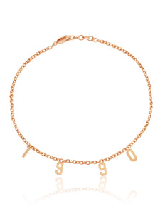 14k Gold personalized Number Bracelet