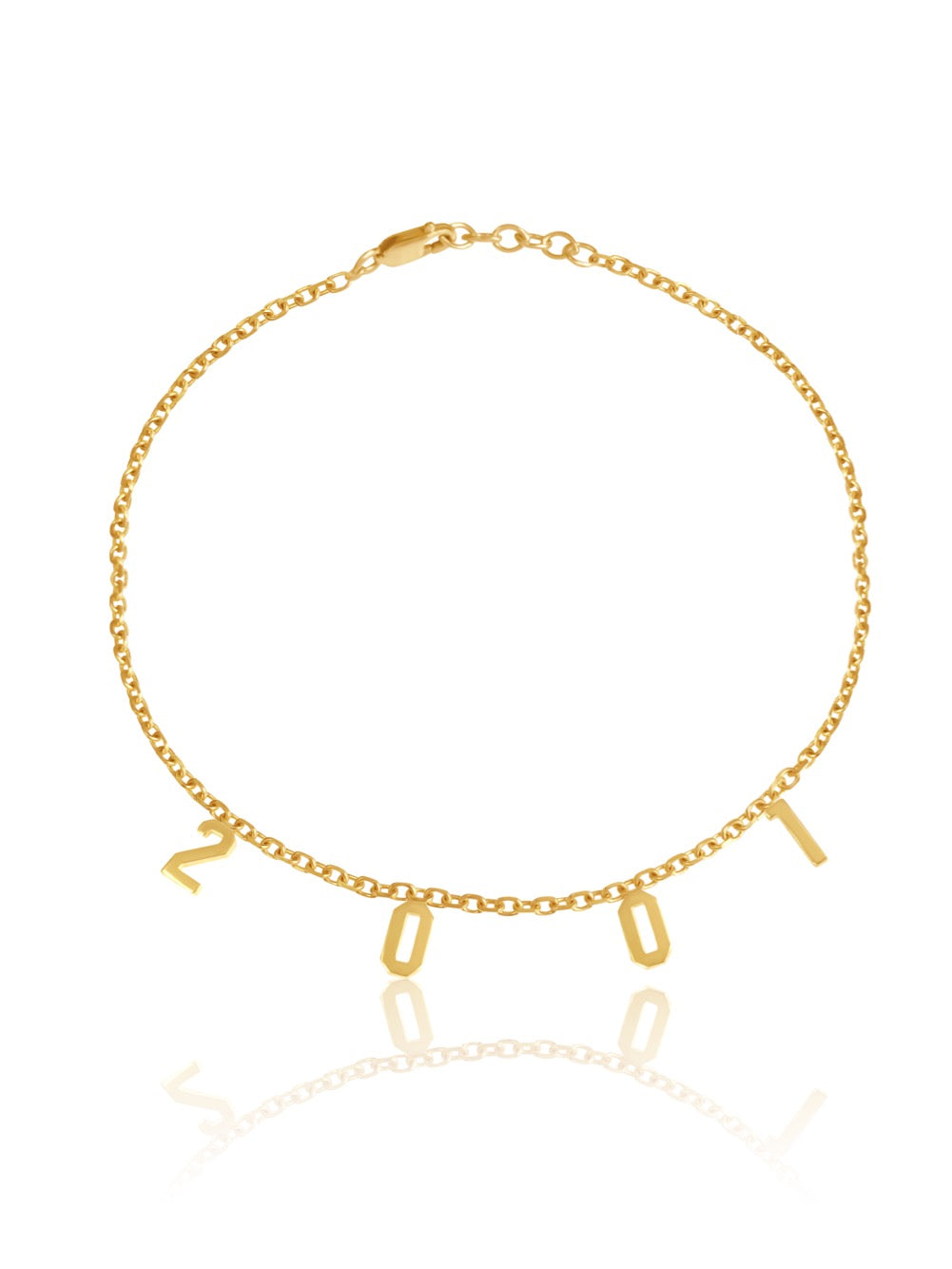 14k Gold personalized Number Bracelet