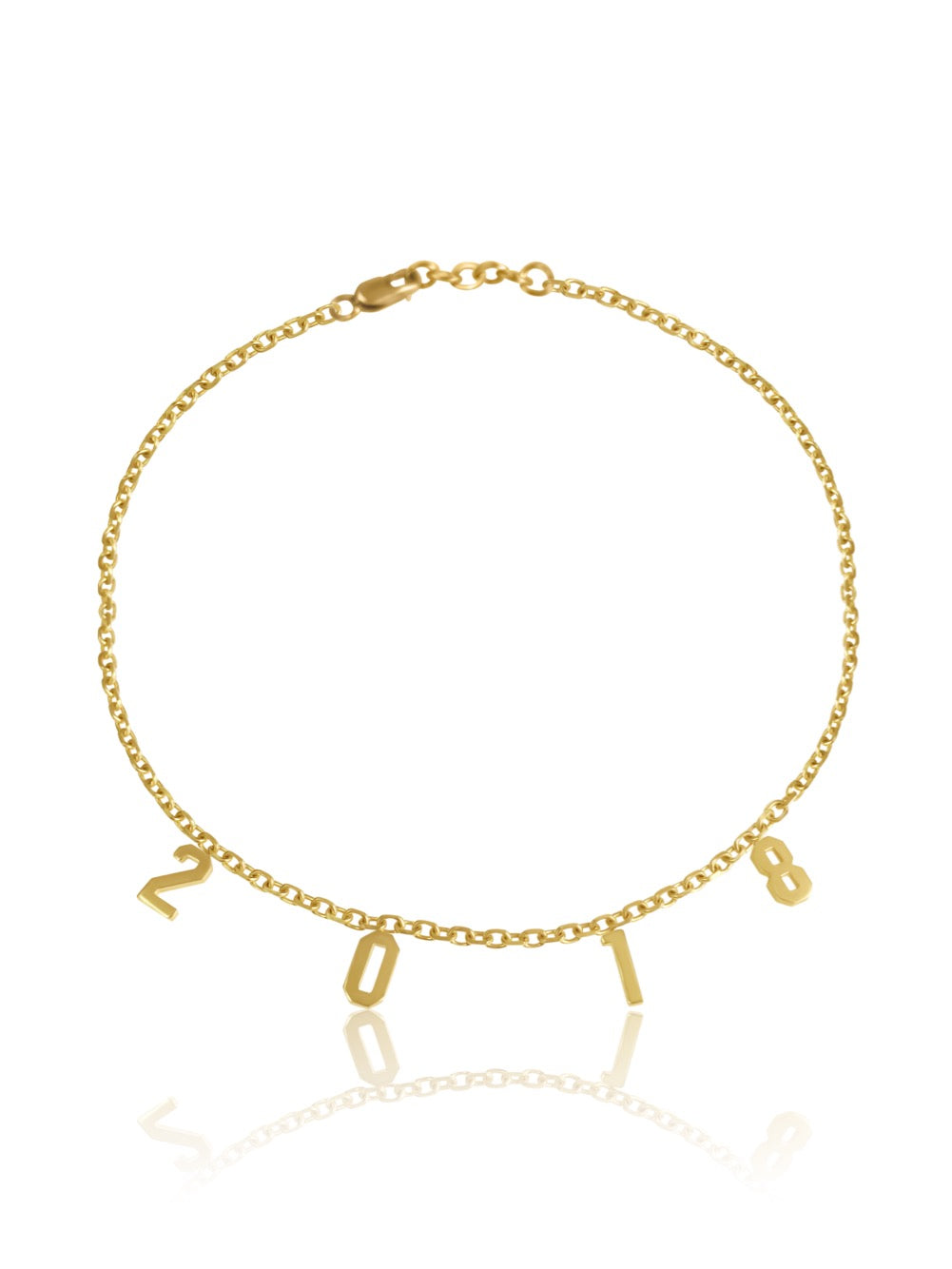 14k Gold personalized Number Bracelet
