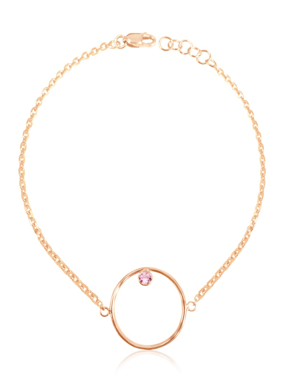 14K Gold Diamond/Gemstone Circle Bracelet