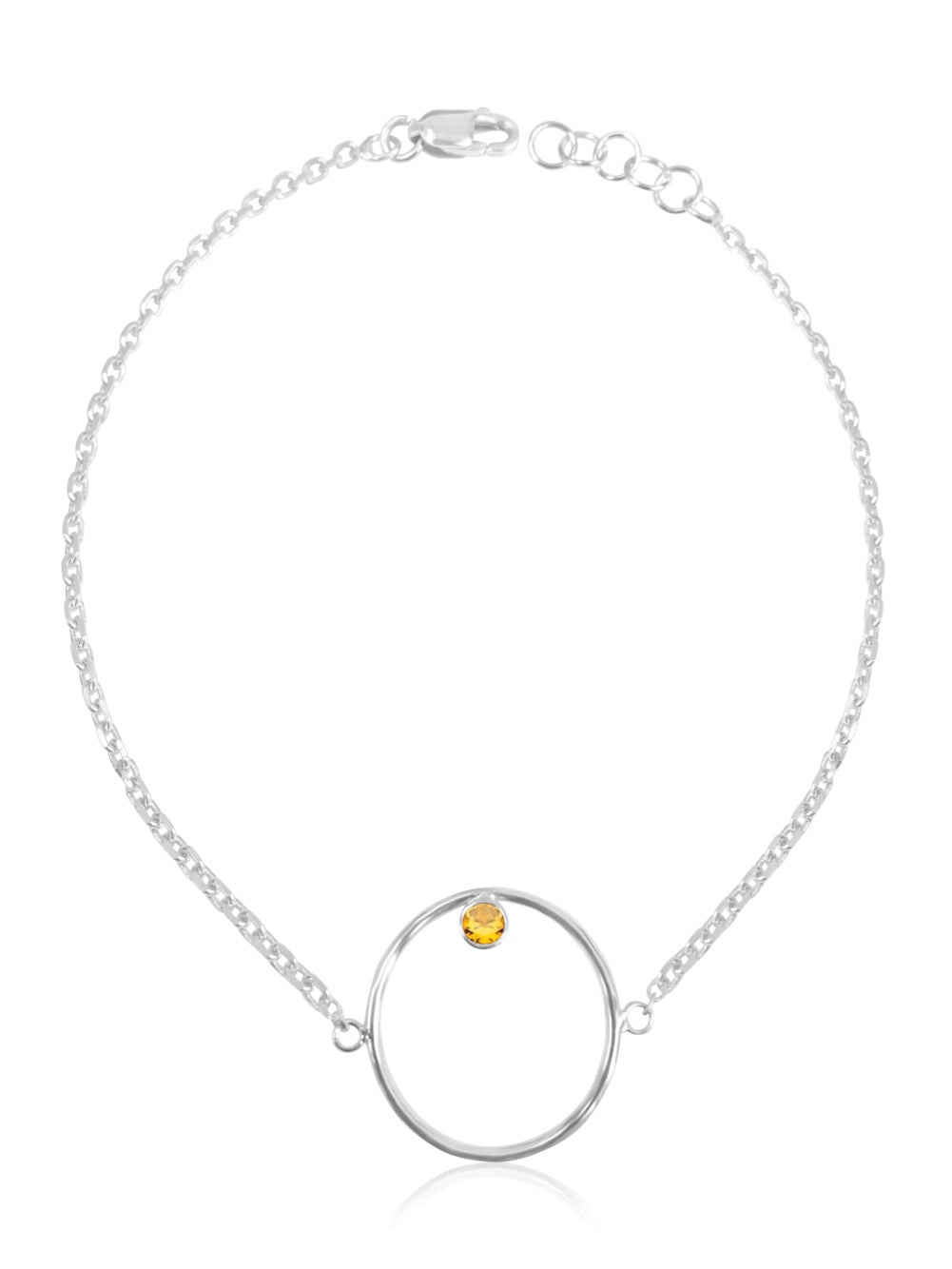 14K Gold Diamond/Gemstone Circle Bracelet