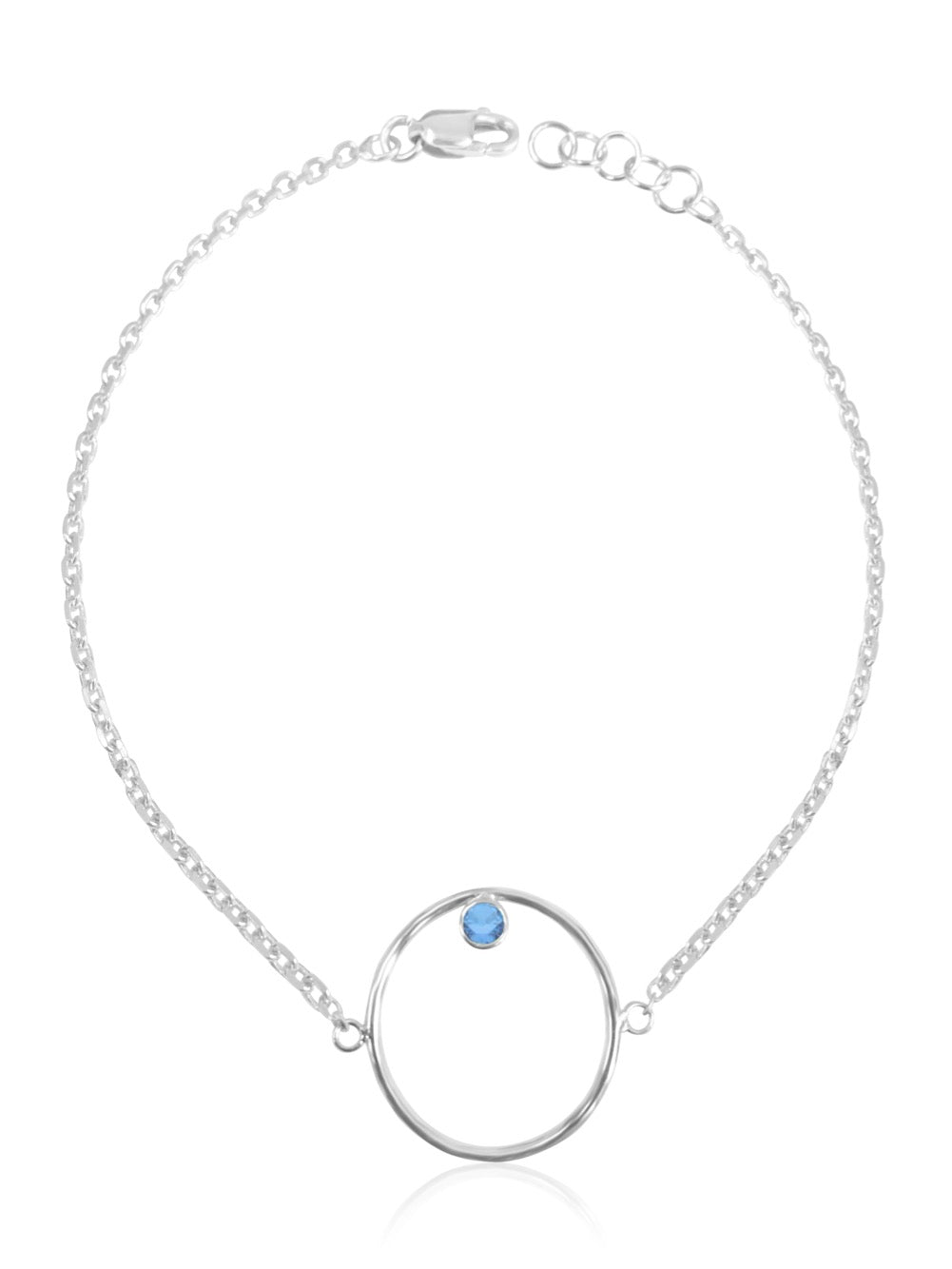 14K Gold Diamond/Gemstone Circle Bracelet