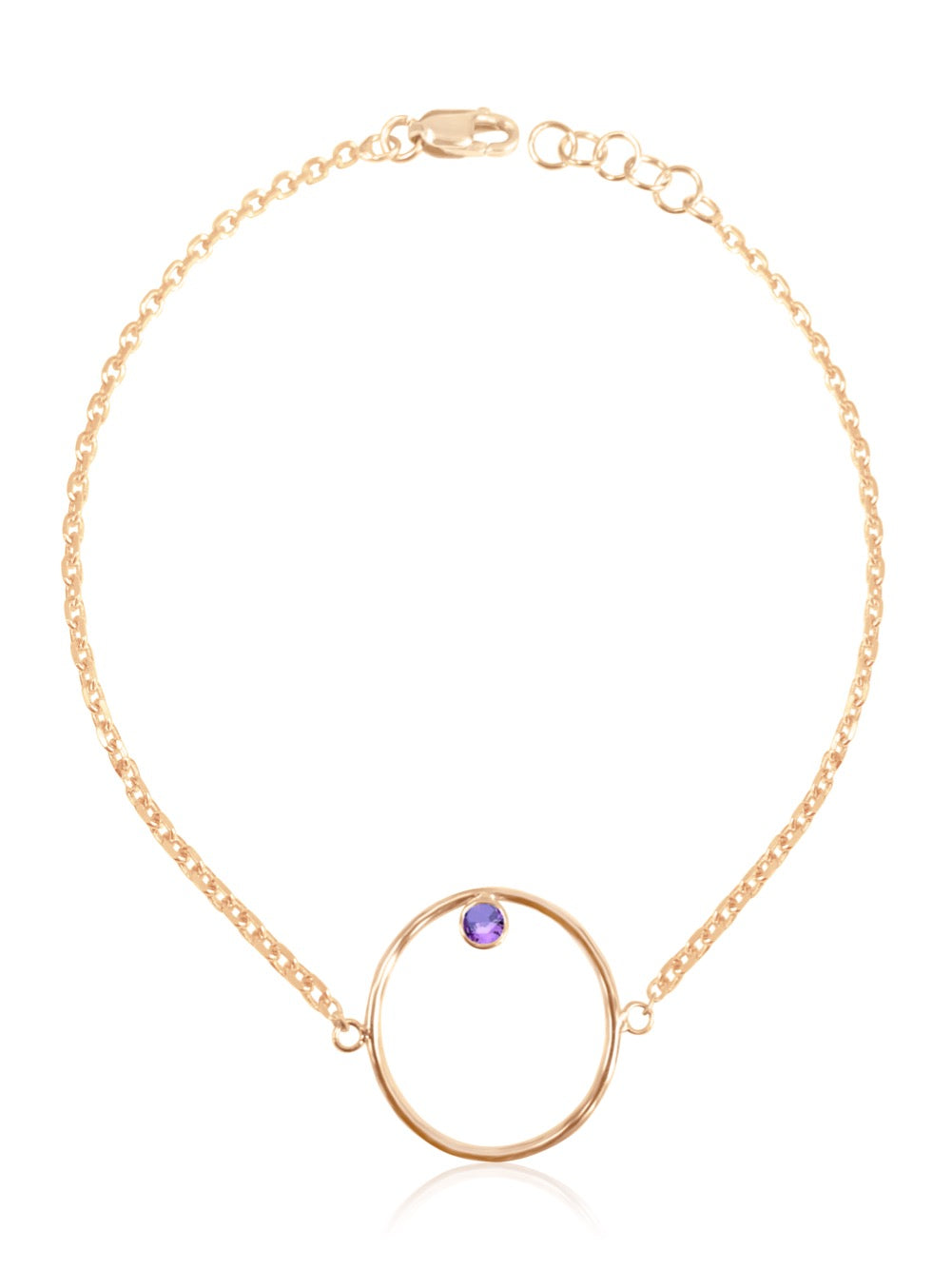 14K Gold Diamond/Gemstone Circle Bracelet