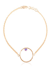 14K Gold Diamond/Gemstone Circle Bracelet
