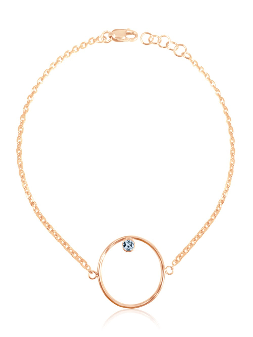 14K Gold Diamond/Gemstone Circle Bracelet