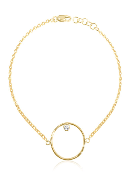 14K Gold Diamond/Gemstone Circle Bracelet