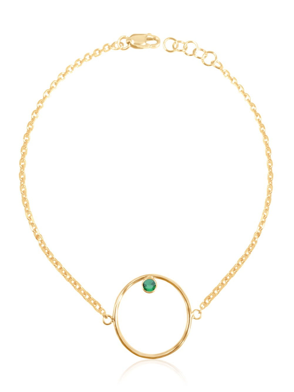 14K Gold Diamond/Gemstone Circle Bracelet
