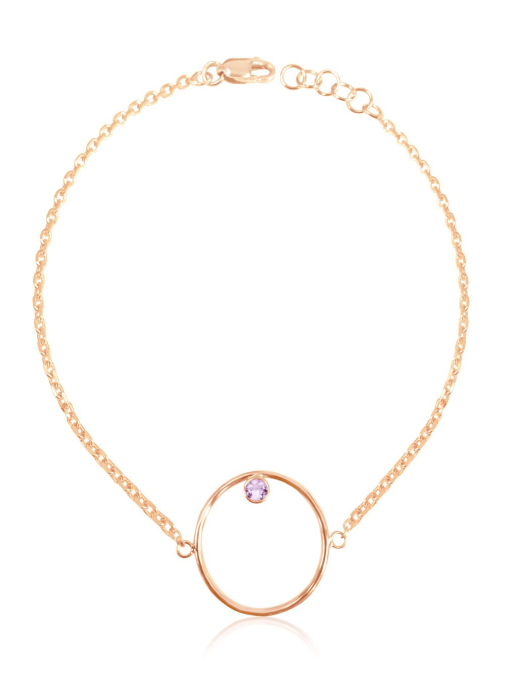 14K Gold Diamond/Gemstone Circle Bracelet