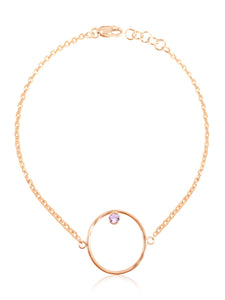 14K Gold Diamond/Gemstone Circle Bracelet