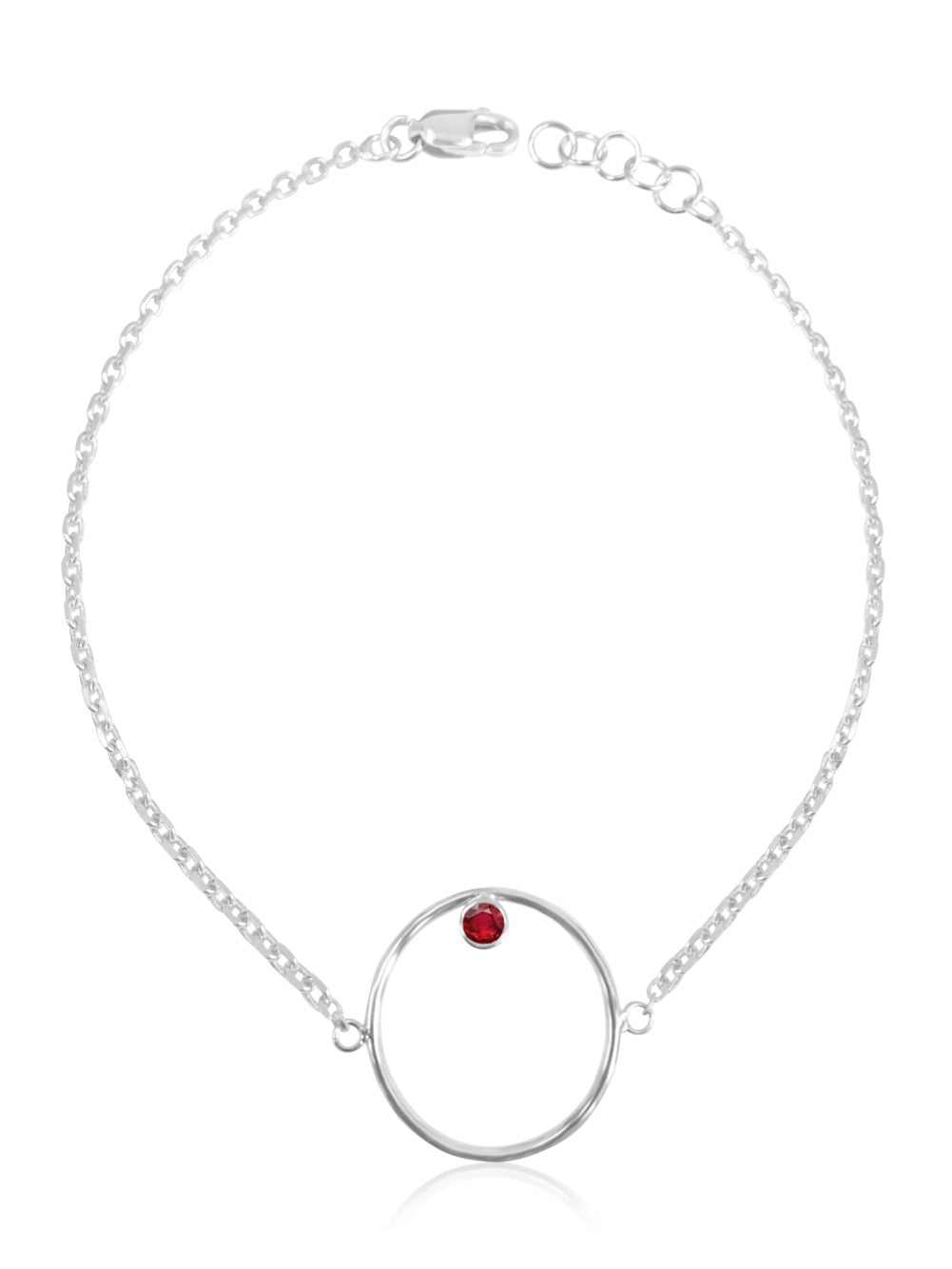 14K Gold Diamond/Gemstone Circle Bracelet
