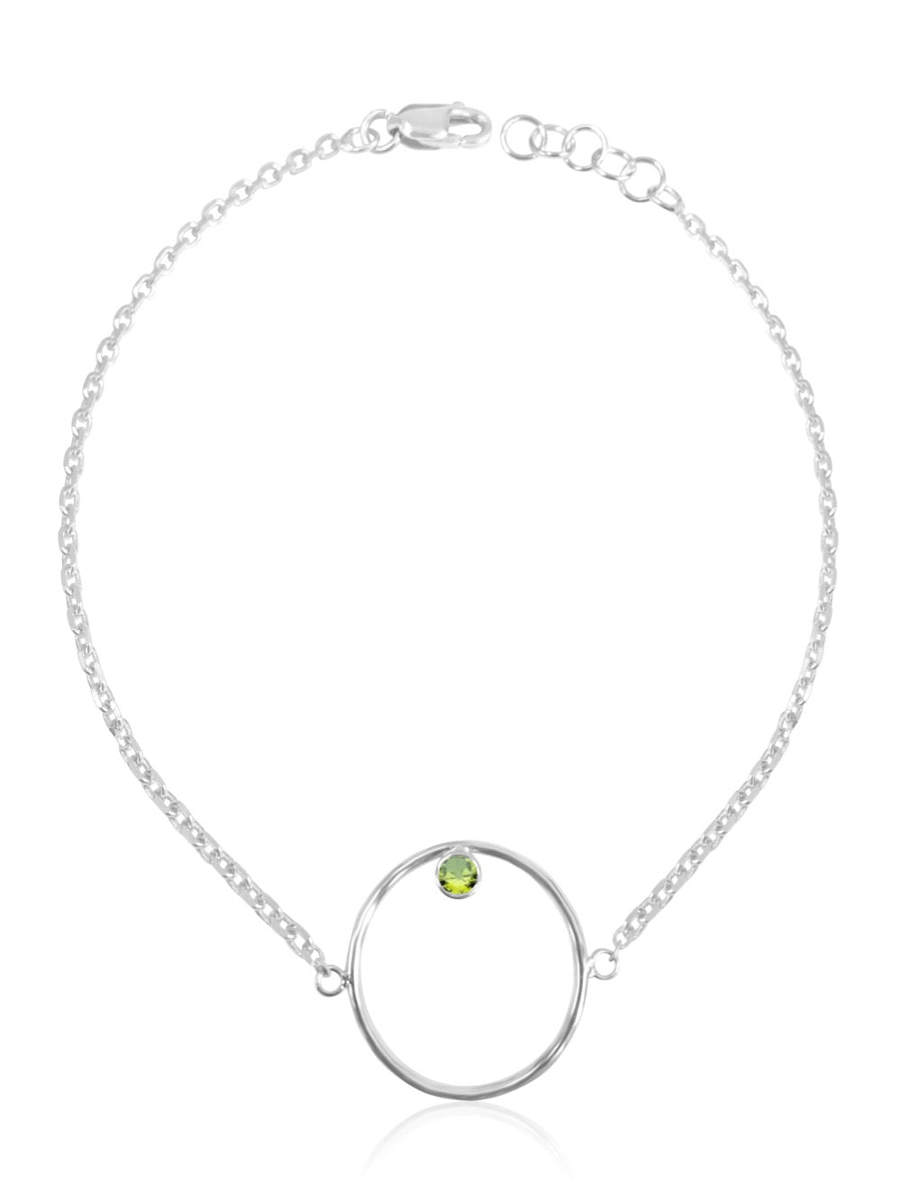 14K Gold Diamond/Gemstone Circle Bracelet