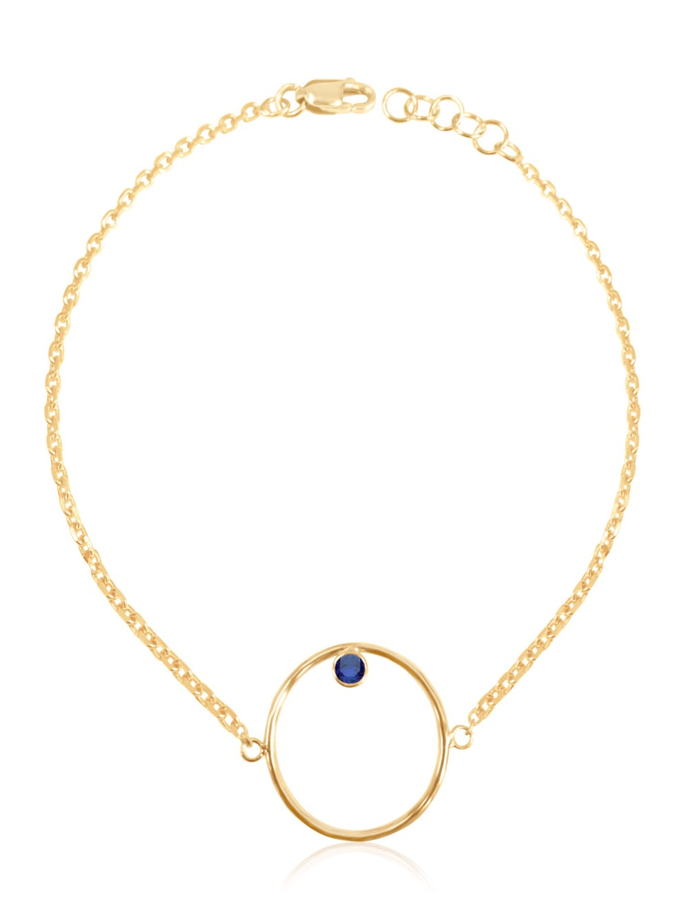 14K Gold Diamond/Gemstone Circle Bracelet