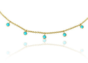 14k Gold Turquoise/Opal Necklace
