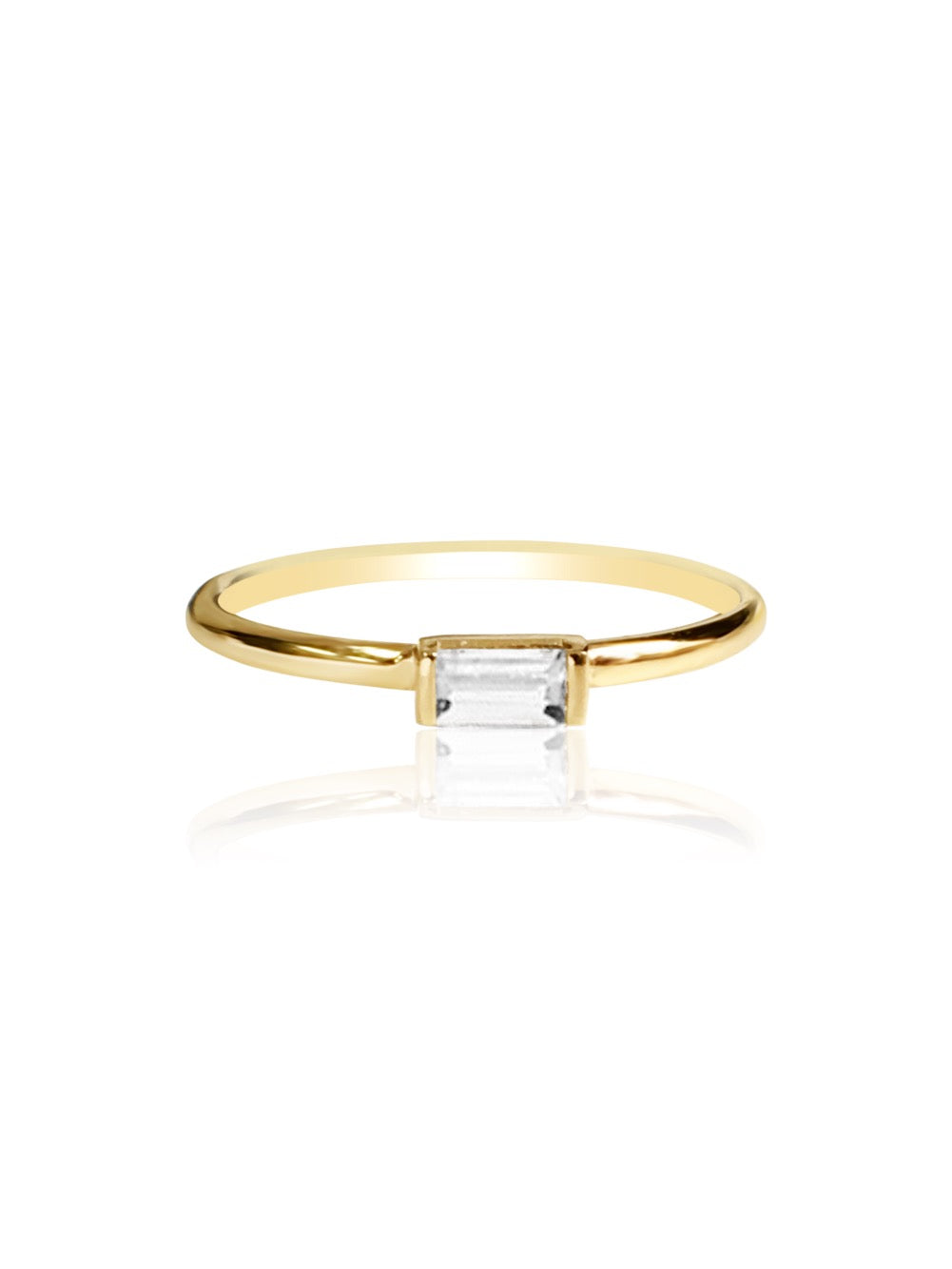 14k Gold Diamond/Gemstone Baguette Ring