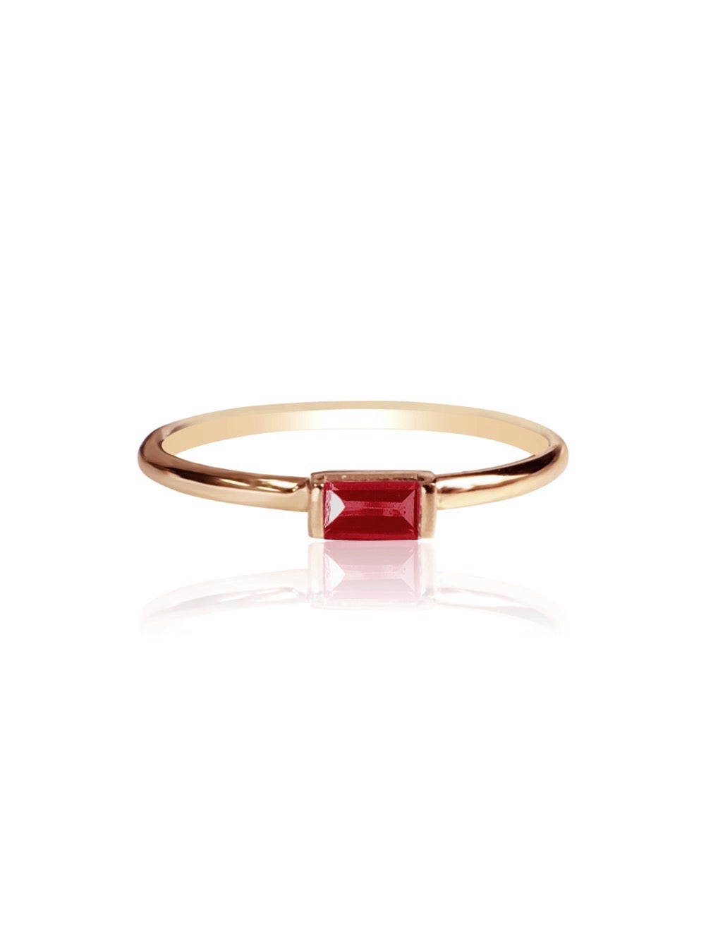 14k Gold Diamond/Gemstone Baguette Ring