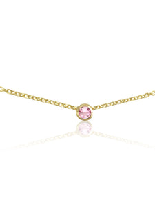 14K Gemstone Bezel Necklace