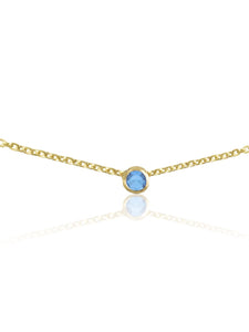 14K Gemstone Bezel Necklace