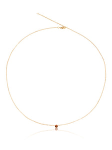 14K Gemstone Bezel Necklace
