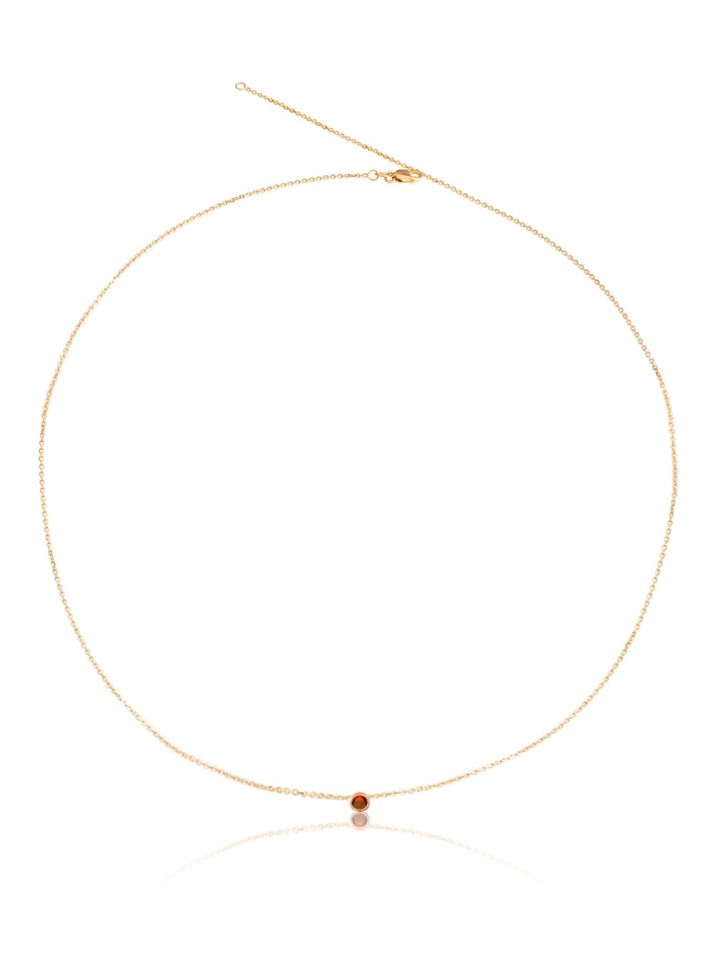 14K Gemstone Bezel Necklace