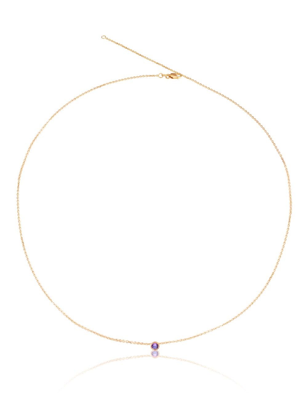 14K Gemstone Bezel Necklace