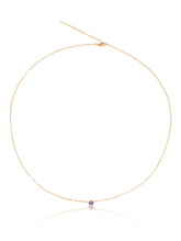 14K Gemstone Bezel Necklace