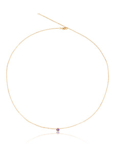 14K Gemstone Bezel Necklace