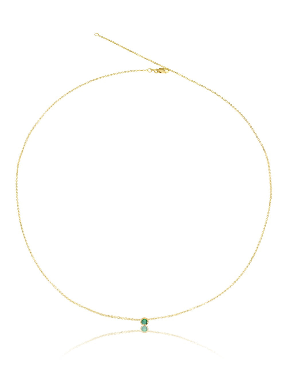 14K Gemstone Bezel Necklace