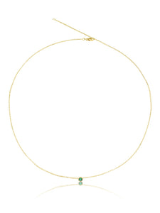 14K Gemstone Bezel Necklace