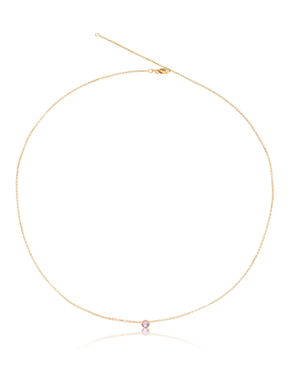 14K Gemstone Bezel Necklace
