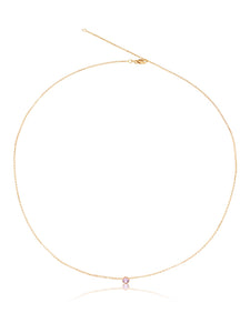 14K Gemstone Bezel Necklace
