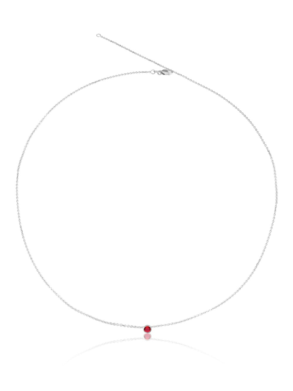 14K Gemstone Bezel Necklace