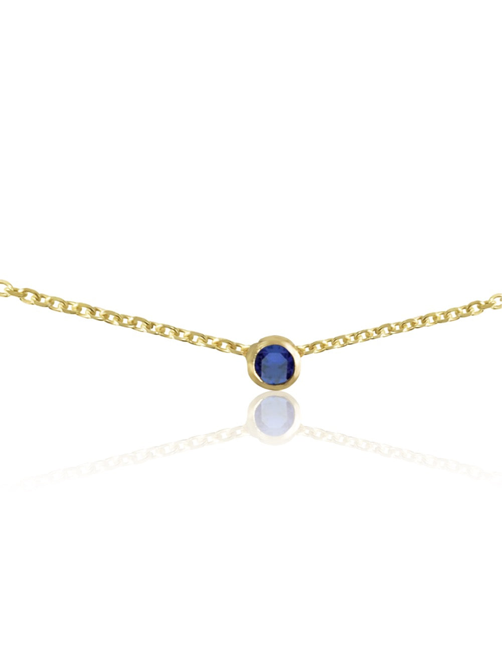 14K Gemstone Bezel Necklace