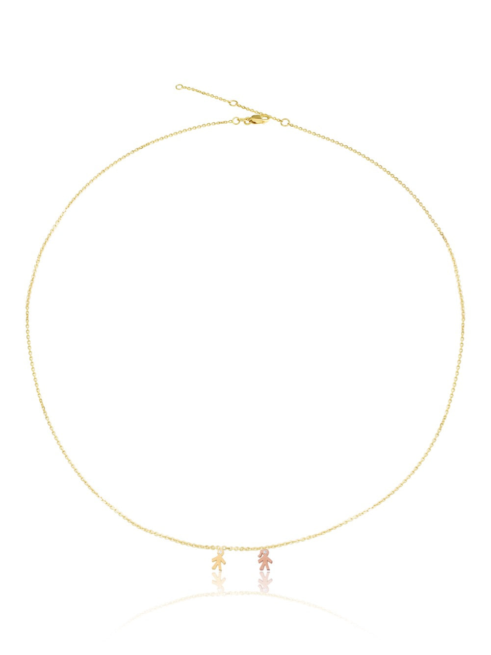 14k Mom Diamond Mini Children Necklace