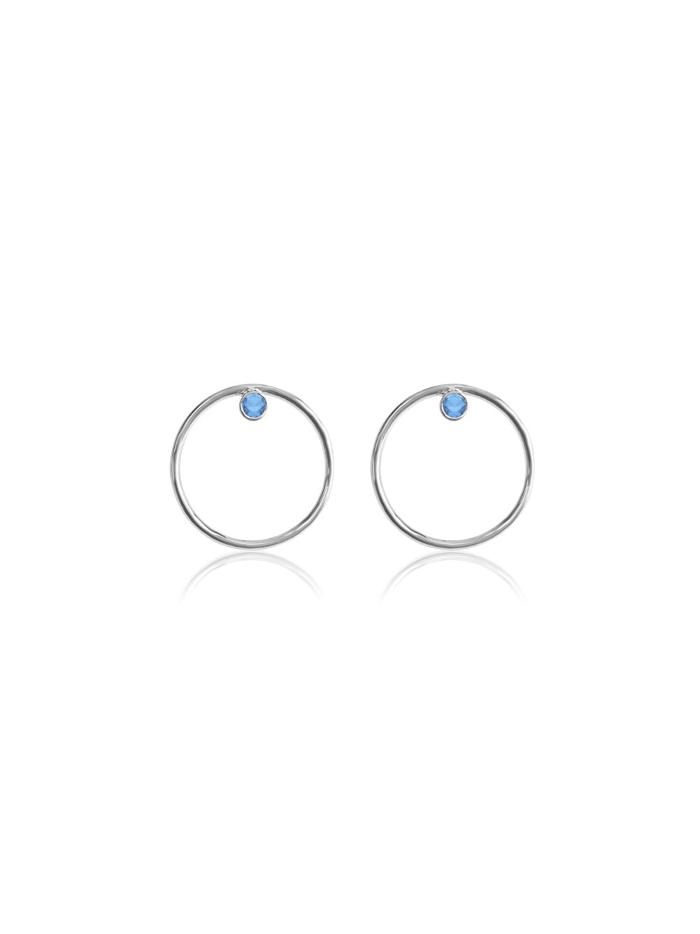 14K Gold Diamond/Gemstone Circle Earrings