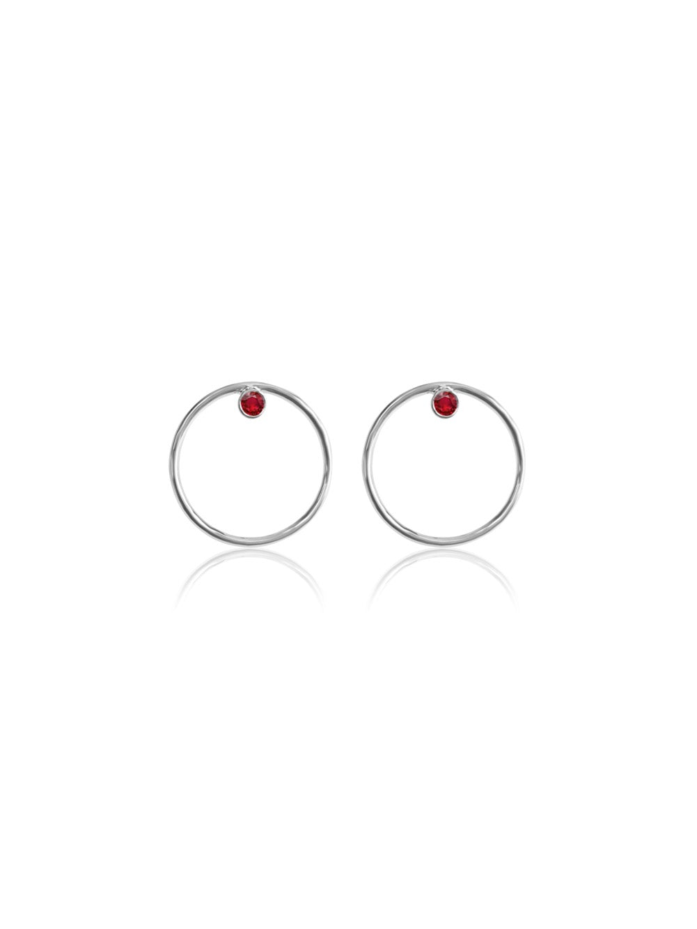 14K Gold Diamond/Gemstone Circle Earrings