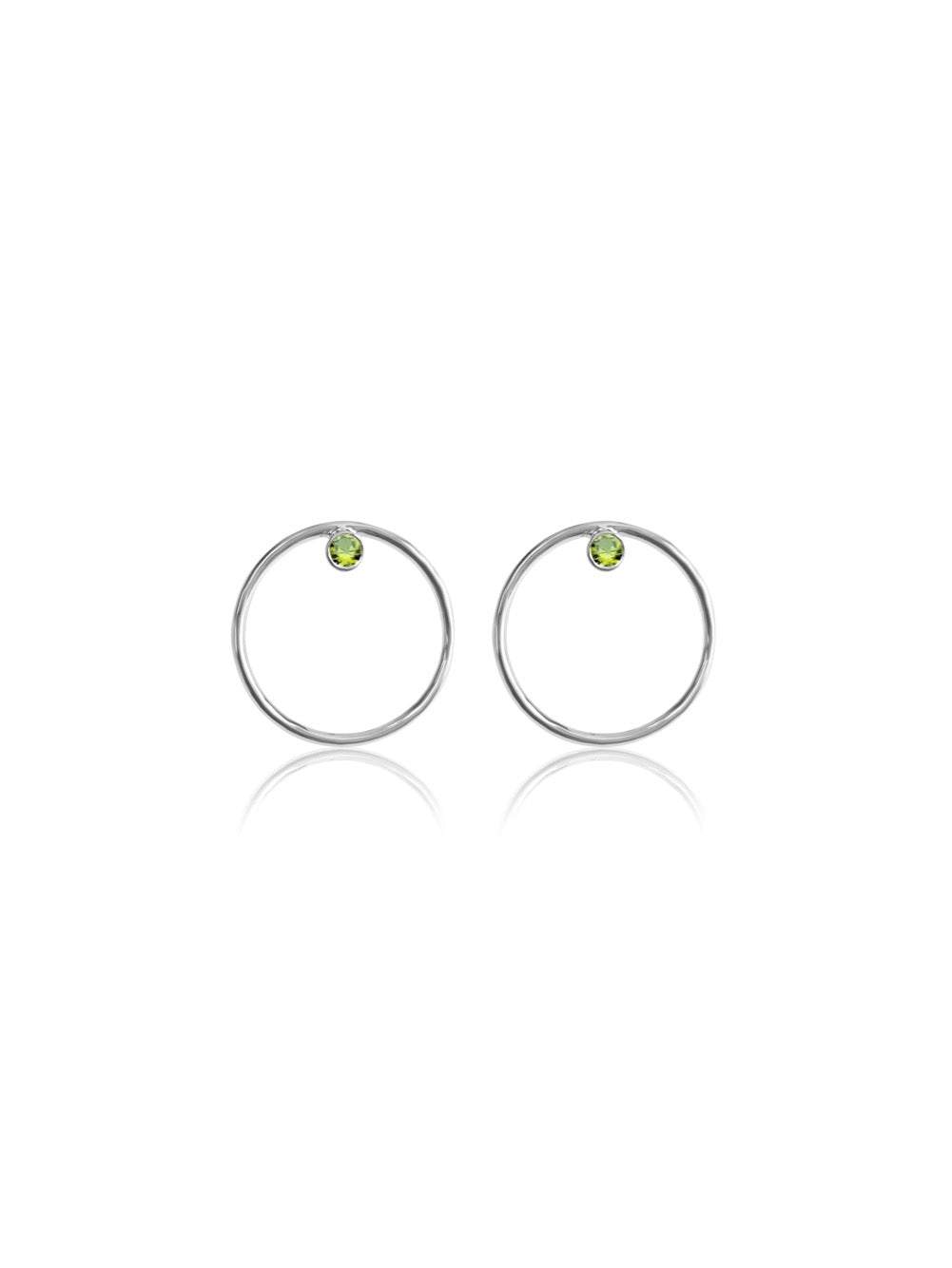14K Gold Diamond/Gemstone Circle Earrings