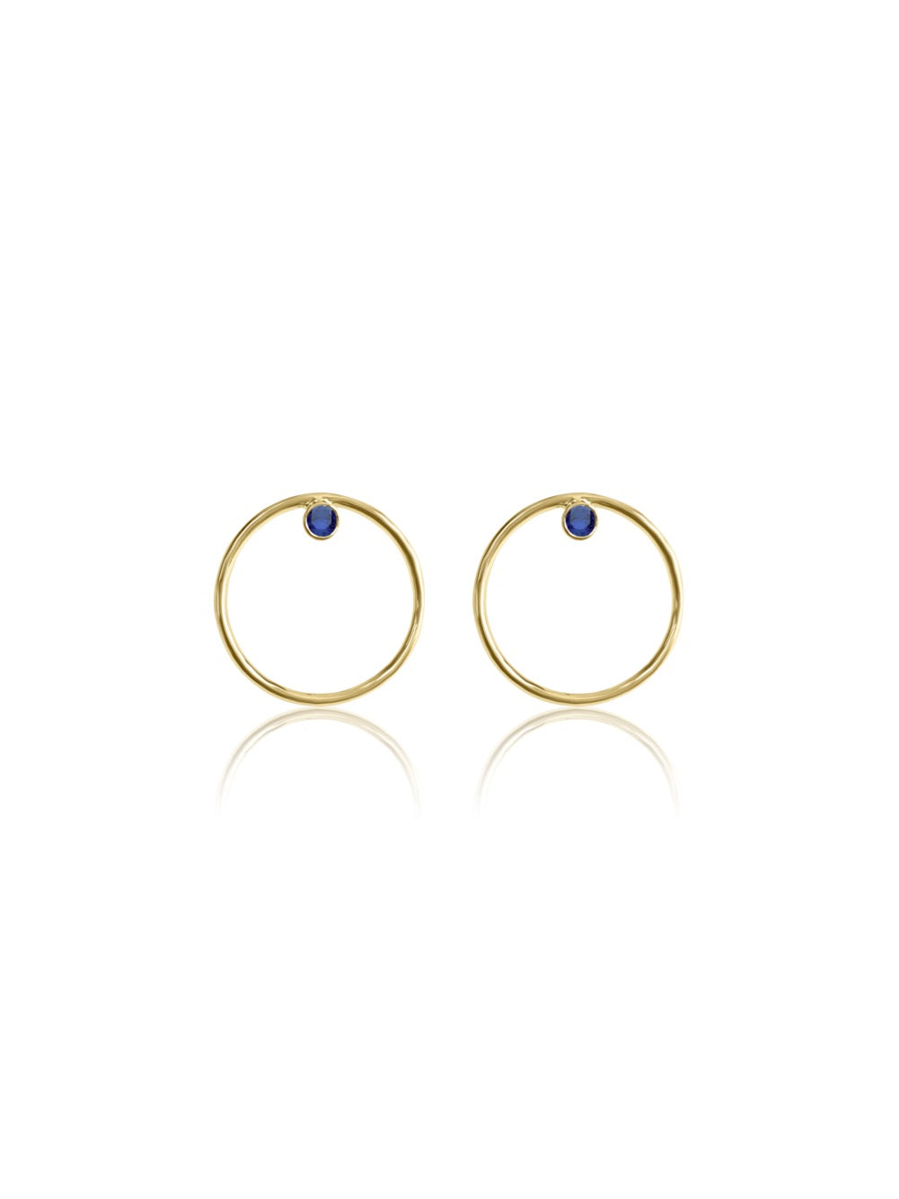 14K Gold Diamond/Gemstone Circle Earrings