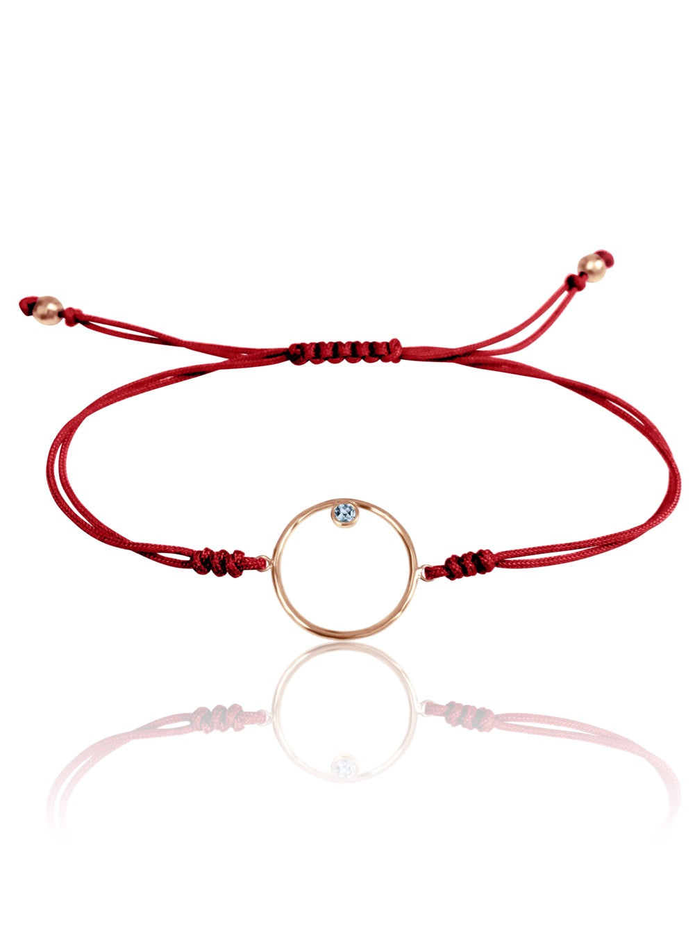 14K Diamond/Gemstone Circle Macrame Bracelet