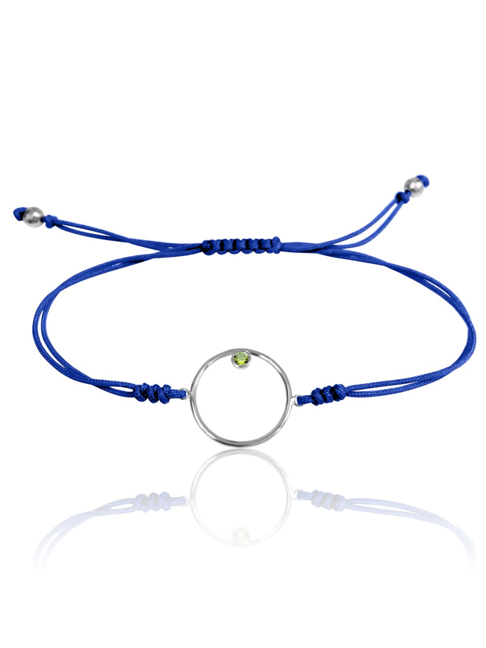 14K Diamond/Gemstone Circle Macrame Bracelet