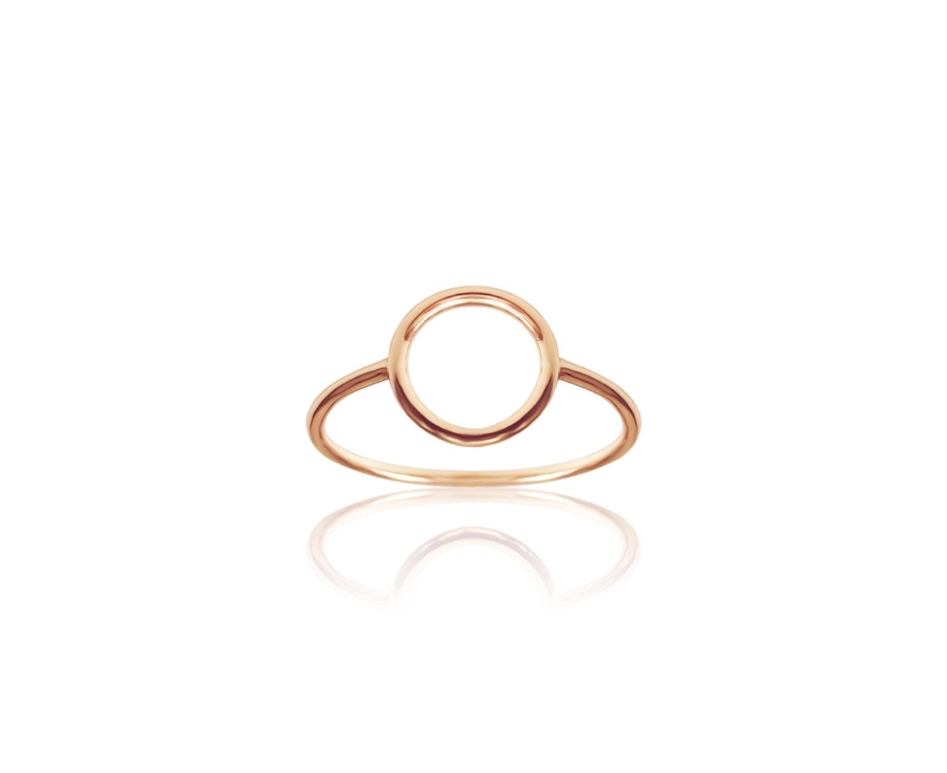 14k Solid Gold Circle Ring