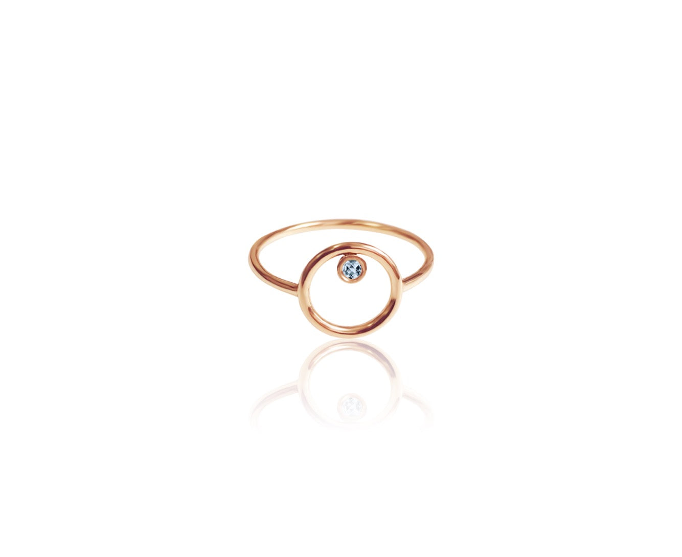 14k Gold And Diamond/Gemstone Circle Ring