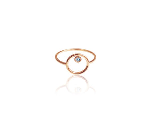 14k Gold And Diamond/Gemstone Circle Ring