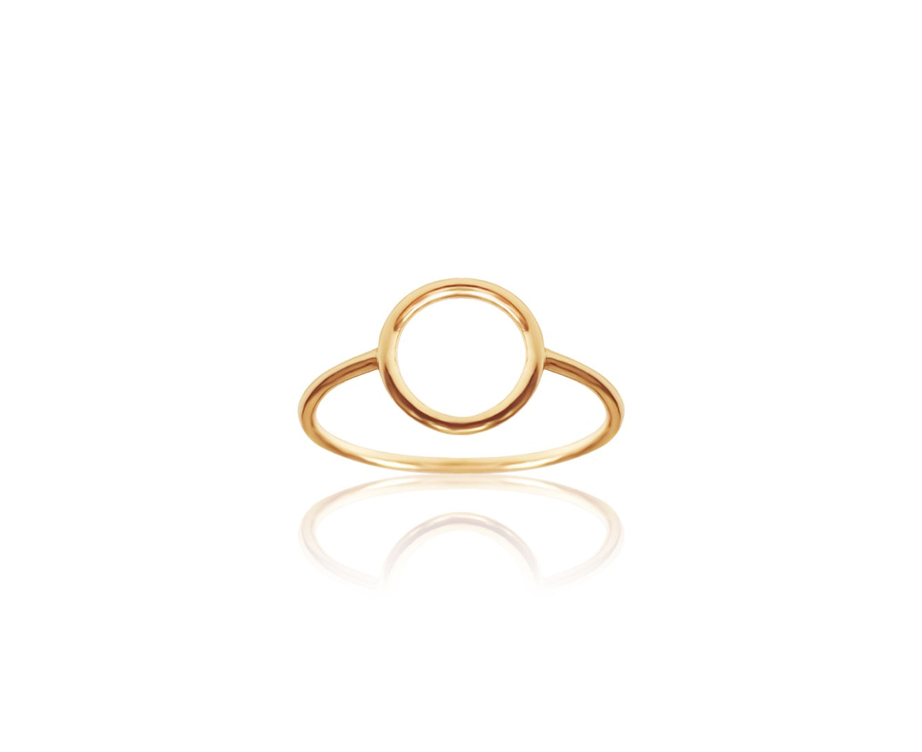14k Solid Gold Circle Ring