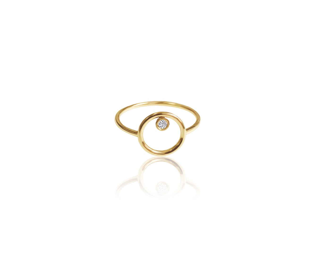14k Gold And Diamond/Gemstone Circle Ring
