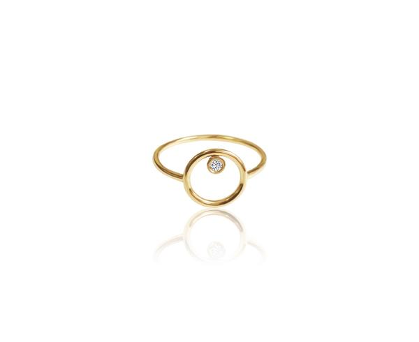 14k Gold And Diamond/Gemstone Circle Ring