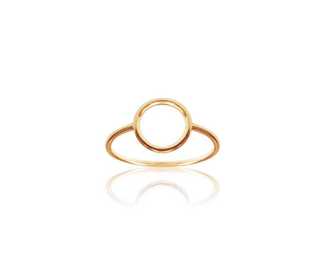 14k Solid Gold Circle Ring