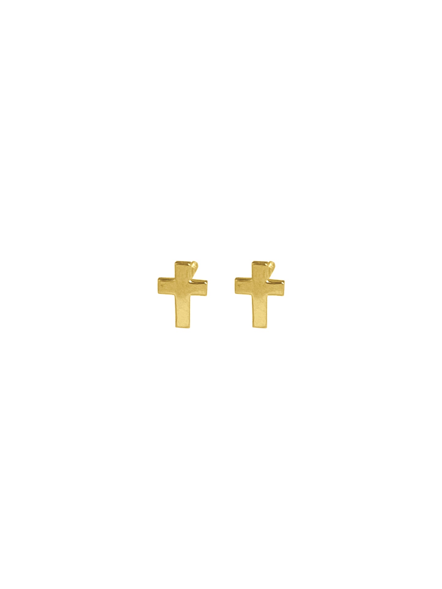 14K Mini Cross Stud Earrings