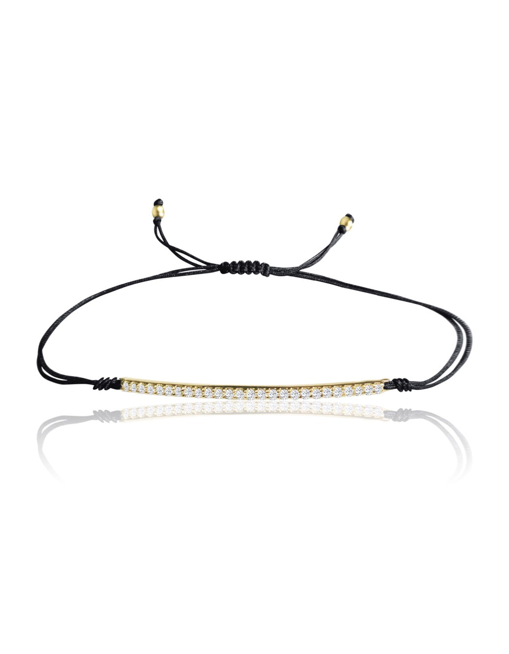 14K Diamond Bar Macrame Bracelet